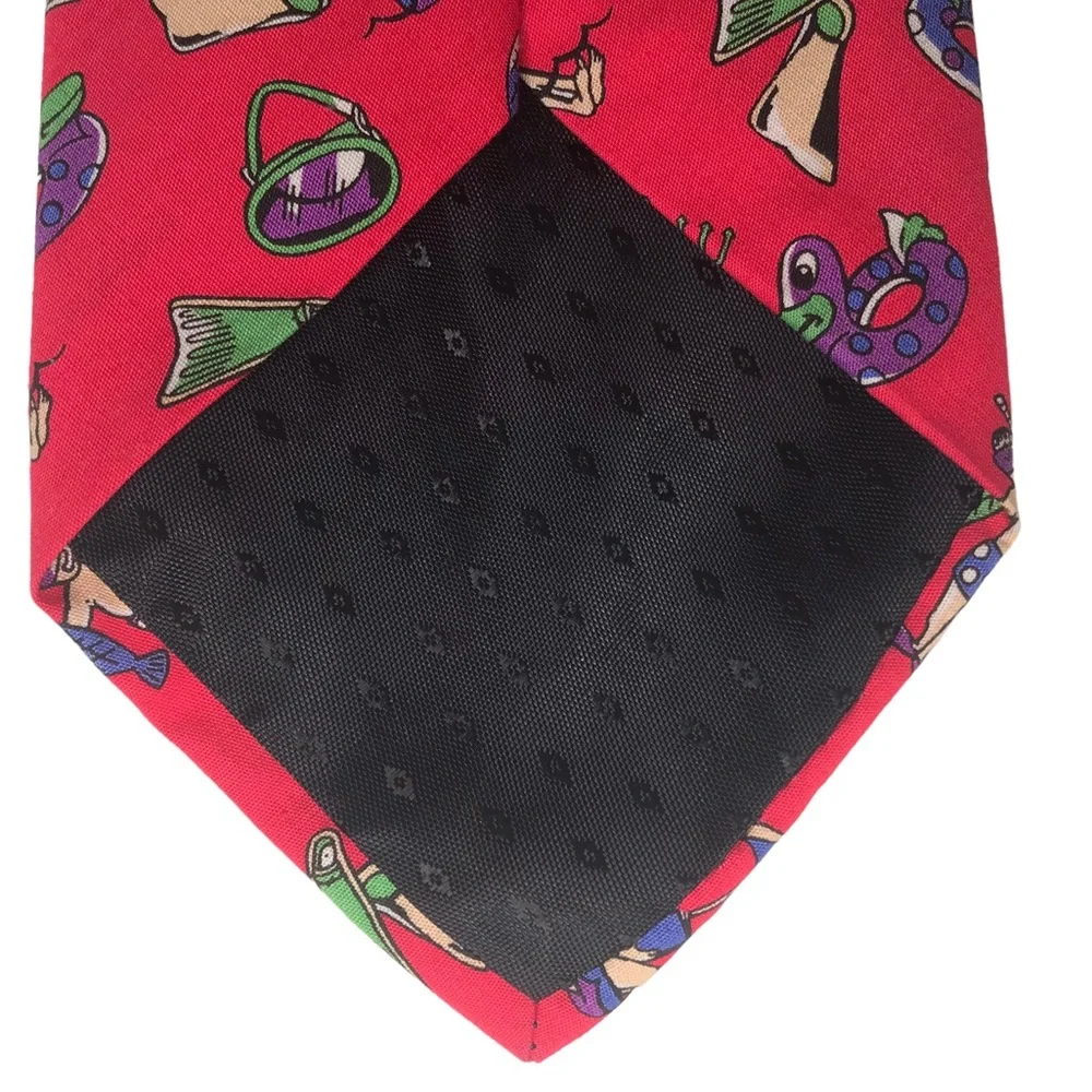 Whimsical Preppy Tie Summer Beach Necktie Fishing Sunbather Fun Triminghams Brit